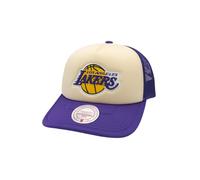 Mitchell & Ness Vintage Block Trucker Cap LA Lakers Cream Beige Lila, Size:OneSize
