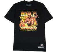 Mitchell & Ness Wrestlemania (WWE) Legends Player Kurzarm T-Shirt - Hulk Hogan, Größe L, Schwarz, Baumwolle, Herren, Frauen, Kinder, Frühling, Sommer, Herbst, Winter, Wrestling