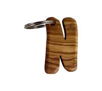 mitienda mit Liebe gemacht Schlüsselanhänger Buchstaben aus Holz, Schlüsselanhänger N, Dekoidee, Geschenkidee