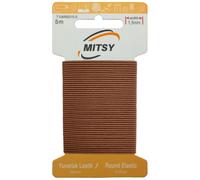 MITSY Reißfeste Rund Gummiband Gummikordel Gummibänder zum Nähen Breit 1.5 mm 5 m Braun Stark Rundgummi Gummilitze für Hosengummi Haushalt DIY Handwerk Stoffe zum Nahen