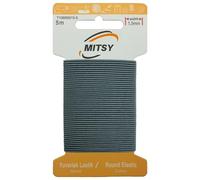 MITSY Reißfeste Rund Gummiband Gummikordel Gummibänder zum Nähen Breit 1.5 mm 5 m Grau Stark Rundgummi Gummilitze für Hosengummi Haushalt DIY Handwerk Stoffe zum Nahen