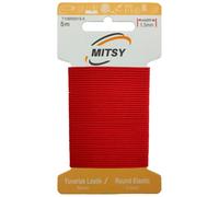 MITSY Reißfeste Rund Gummiband Gummikordel Gummibänder zum Nähen Breit 1.5 mm 5 m Rot Stark Rundgummi Gummilitze für Hosengummi Haushalt DIY Handwerk Stoffe zum Nahen