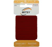 MITSY Reißfeste Rund Gummiband Gummikordel Gummibänder zum Nähen Breit 3 mm 5 m Burgund Rundgummi Gummilitze für Hosengummi Haushalt DIY Handwerk Stoffe zum Nahen