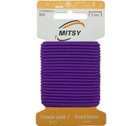 MITSY Reißfeste Rund Gummiband Gummikordel Gummibänder zum Nähen Breit 3 mm 5 m Lila Rundgummi Gummilitze für Hosengummi Haushalt DIY Handwerk Stoffe zum Nahen