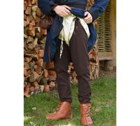 Battle-Merchant Mittelalter Beinlinge mit Nestelbändern Herren Baumwolle | Wikinger Hose Fasching Rollenspiel | LARP Gewandung, braun, Gr. XXL