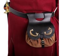 Mittelalter Beutel-Gürteltasche mit Beschlägen auf der Kappe