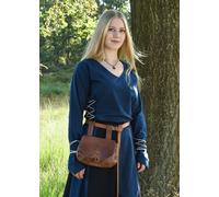 Mittelalter Bluse Aila mit Schnürung, blau