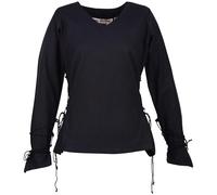 Mittelalter Bluse Aila mit Schnürung, schwarz