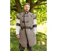 Mittelalter Gambeson Used-Look, braun - schwarz „Vari“ S