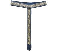 Mittelalter Gürtel, Y-Stoffgürtel mit Bordüre 80-100cm, blau