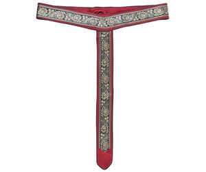 Mittelalter Gürtel, Y-Stoffgürtel mit Bordüre 80-100cm, rot
