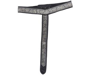 Mittelalter Gürtel, Y-Stoffgürtel mit Bordüre 80-100cm, schwarz
