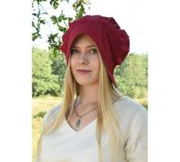 Mittelalter Haube mit gelegten Falten, rot