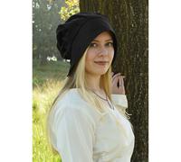 Mittelalter Haube mit gelegten Falten, schwarz