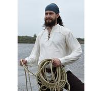 Battle-Merchant Mittelalter-Hemd Ludwig LARP Wikinger Hemd Kleidung Herren (Natur, 3XL)