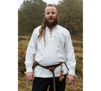 Mittelalter Hemd weiß mit Schnürung, Corvin Gr. M