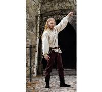 Leonardo Carbone® Hose Veit - Herren Hosen, Leichte Sommerhose Herren, Festival Outfit, Wikinger, Mittelalter Kleidung, LARP, Cosplay, Freizeithose Lang - 100% Baumwolle Dunkelbraun 3XL