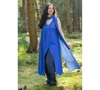 Mittelalter Kleid ärmellos kornblumenblau Lagenlook ""Ilora"" XL
