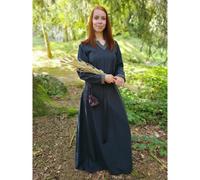 Mittelalter Kleid langarm Blau, mit Borte ""Sigyn""