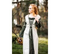 Mittelalter Kleid Natur/Grün „Amalia“ XXXL