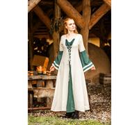 Mittelalter Kleid Natur/Grün „Dorothea“ XXL