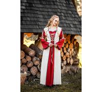 Mittelalter Kleid Natur/Rot „Amalia“