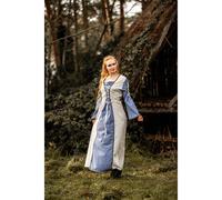 Mittelalter Kleid Natur/Taubenblau „Amalia“