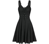 Mittelalter Kleidung Damen Punk Kleider Sexy Sommerkleid äRmellose V-Ausschnitt Partykleid Swing Kleider Cosplay Ballkleid Gothic-Cocktailkleid Schwarz Korsettkleid Punk Renaissance Festkleid