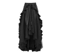 Mittelalter Kleidung Damen Steampunk Gothic Trachtenrock Lang Faltenrock Maxirock Vintage Karneval Festlich Cosplay Kostüm Viktorianischer Rock