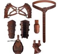 Mittelalter Kleidung Herren Ritter Gürtel Armschützer Braun