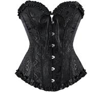 Mittelalter Korsett Damen, Korsett Damen Rosa, Bauchweg Vollbrust Corsage Oberteil Große Größen Corset Top Push Up Body Shaper Korsage Mittelalter Spitze Halloween Gothic Kleidung