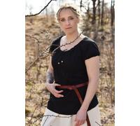 Mittelalter Kurzarm-Bluse Aren, schwarz