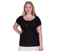 Mittelalter Kurzarm-Bluse Aren, schwarz S