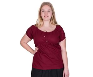 Mittelalter Kurzarm-Bluse Aren, weinrot