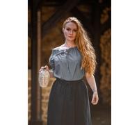 Mittelalter Kurzarmbluse Taubenblau "Verena" XXL