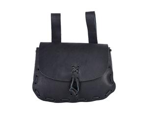 Mittelalter-Ledertasche, Schwarz