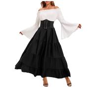 Mittelalter Rock Damen Mittelalter Piraten Rock Gothic Rock Damen Faschingskostüme Klassiker Piraten Rock Schick Mittelalter Kleidung Damen Große Größen Trachtenrock A Linien Winterrock Damen Lang