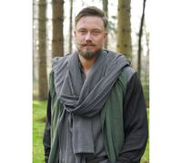 Battle-Merchant Mittelalter Schal - Schultertuch, Halstuch, Kopftuch für Damen & Herren - Umhang - Mittelalter Kleidung & Zubehör für LARP & Cosplay (Grau)