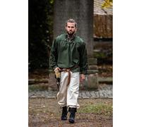 Mittelalter-Schnürhemd mit Ösen und Ärmelschnürung Grün "Adrian" XL