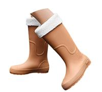 Mittelalter Schuhe Damen Schwarz Modische Plateau-Regenstiefel, Slipper, Winterisolierte High-top-Schuhe Für Nasses Wetter Schwarze Hohe Schuhe Damen Absatz Zehentrenner Damenschuhe（Khaki, 38