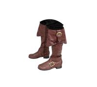 Mittelalter Schuhe Herren Wikinger Stiefel mit Gürtelschnalle Mid Tube | Runde Cowboystiefel Rutschfest Ritter Stiefel Weich Bequem Lederstiefel Mittelalter Schnür Punk Stiefel Cosplay Halloween