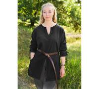 Mittelalter Tunika Used-Look, schwarz „Yrsa“ L