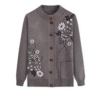 Mittelalter Und Ältere Gestrickte Strickjacke Pullover - Alte Dame Casual Top Oma Tragen Strickjacke Mantel Jacke Kleidung Frauen Frühling Und Herbst Mutter Tragen Warme Pullover, khaki, M-L