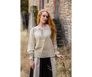 Mittelalterbluse Hanffarben "Edith" XL