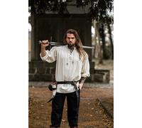 Mittelalterhemd mit Schnürung Natur "Friedrich" S