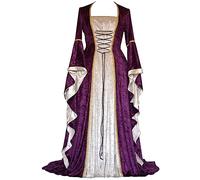 Mittelalterkleider Damen Gothic Kleid Frauen Trompetenärmel Renaissance Party Maxikleid Kleidung Karneval Halloween Kleider Vintage Viktorianisches Mittelalterliche Kostüm Kostüme