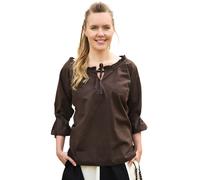 Mittelalterliche Bluse Birga, braun