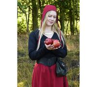 Mittelalterliche Bundhaube mit Bändel Rot