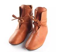 Mittelalterliche Cosplay Stiefel - 1 Paar mittelalterliche Schuhe Retro PU Leder Stiefel - Steampunk PU Leder Ritter Stiefel,Orange,44