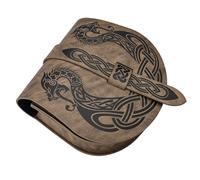 Mittelalterliche Gürteltasche aus Leder mit Prägung Gürteltasche Mittelalter Leder Seitentasche Vintage Gürteltasche Mittelalter Kostüm Zubehör, braun